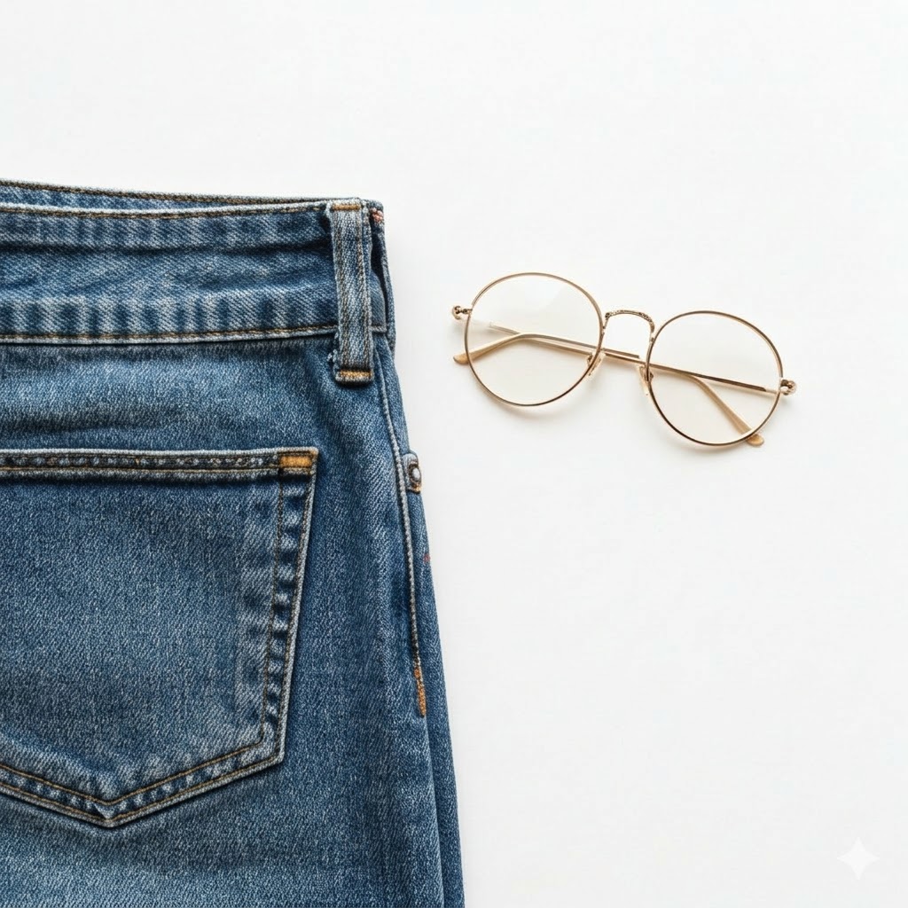 Close up of accessories and casual styling